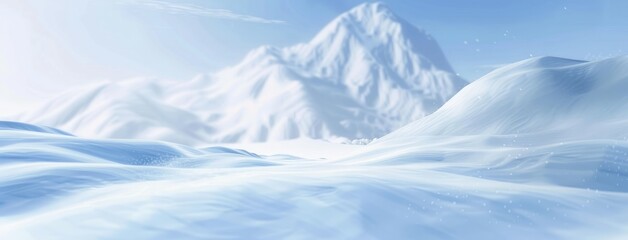 snow scene stock photo, in the style of rendered in cinema4d, blurry details, 8k resolution, Himalayan art, smooth and curved lines, expansive landscapes, spiky mounds  - obrazy, fototapety, plakaty