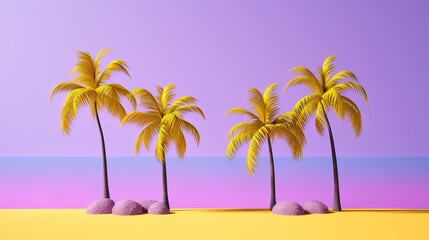 Fototapeta na wymiar Summer Serenity with Coconut Trees