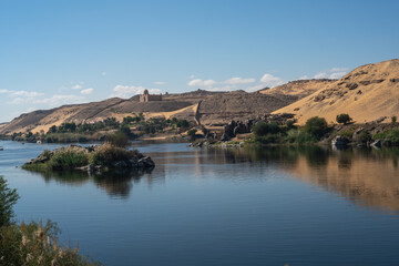 Fototapeta na wymiar The Mausoleum of Aga Khan at Aswan along the Nile of Egypt