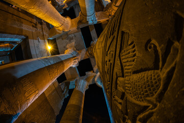 The Temple of Kom Ombo, an unusual double temple dedicated to the crocodile god Sobek and the...