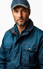 Flyer design image of an Engineer on white background 