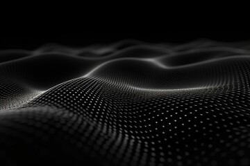 Black dynamic wave pattern, abstract digital art