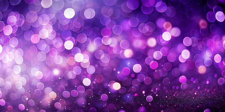 Bokeh effects sparkle on a purple-toned background