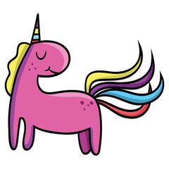 Unicorn colorful cartoon