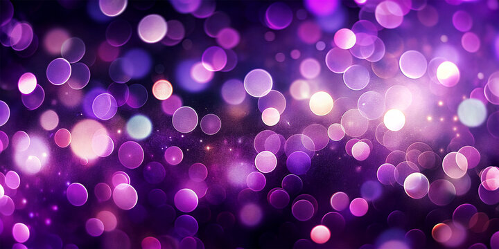 Radiant bokeh on purple-hued background