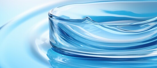 This close-up shot features a clear glass filled with water, showcasing the transparent liquid and reflections on the surface.