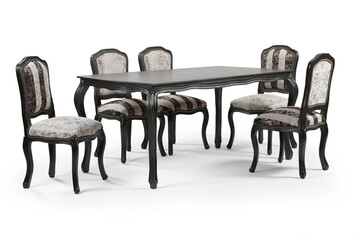Fototapeta premium classic table and chair isolated on white background .dining table 