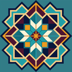 Geometric patterns resembling Moroccan tile designs. vektor illustation