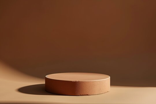 Minimal terracotta podium, smooth surface