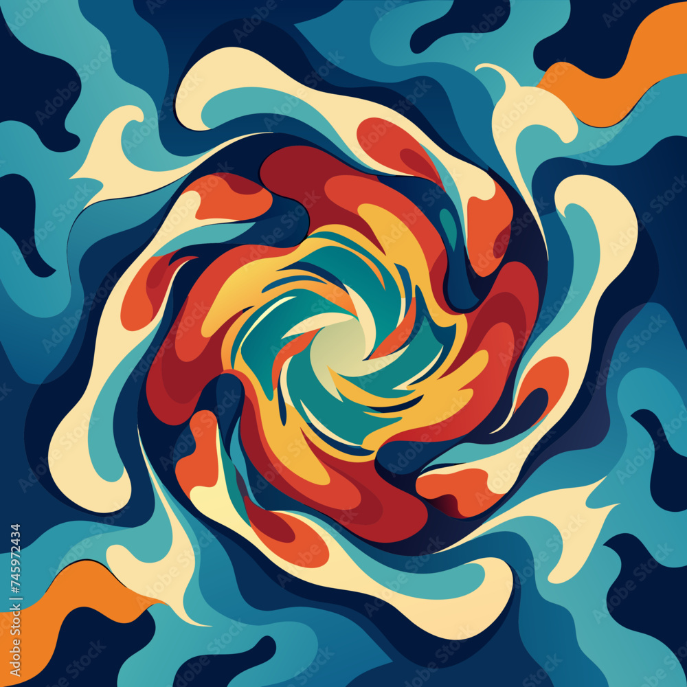 Poster abstract patterns resembling fluid dynamics. vektor illustation