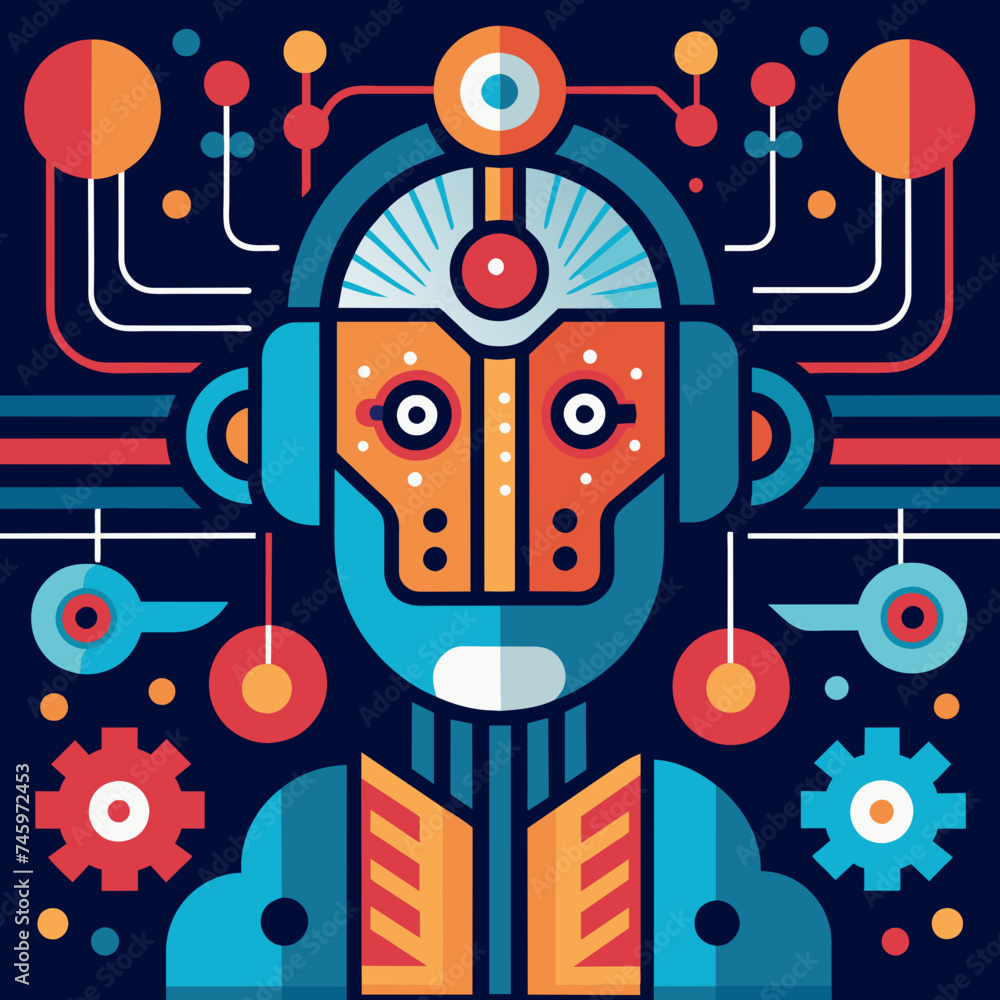 Aufkleber abstract patterns inspired by artificial intelligence. vektor illustation