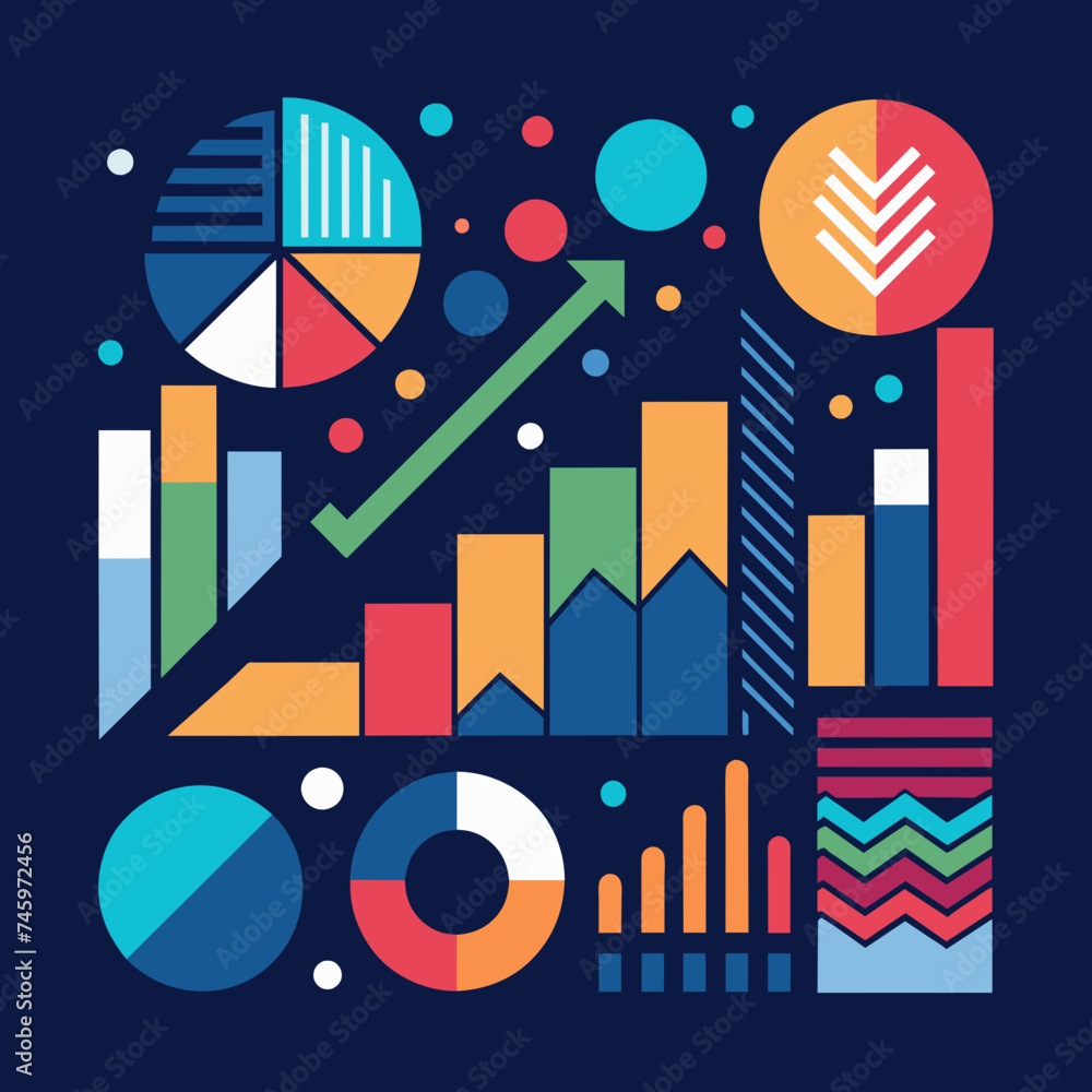 Poster Abstract patterns resembling data visualizations. vektor illustation