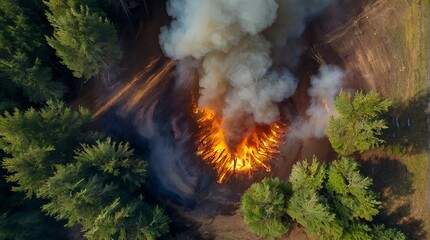 fire burning in the forest