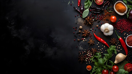 vegetables and spices banner.
