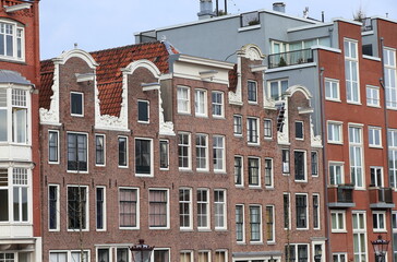 Amsterdam Nieuwe Herengracht House Facades View, Netherlands