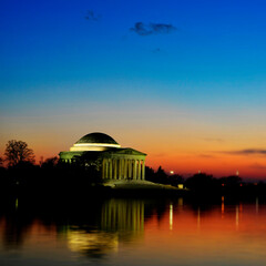 Jefferson Memorial Building Sunset with Spot Focus