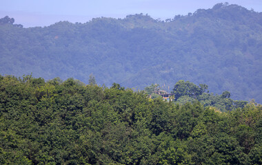 temple on the top of the hill.this photo was taken from Rangamati,Chittagong,Bangladesh.