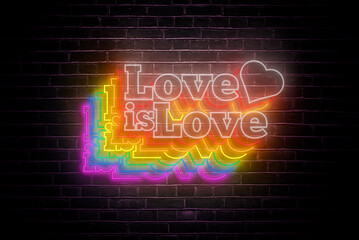 Embrace diversity and inclusivity with a vibrant LGBTQ pride neon sign, celebrating love and...