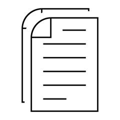 Document paper line icon. Sheet of paper for business. File symbol. Vector isolated on white background.