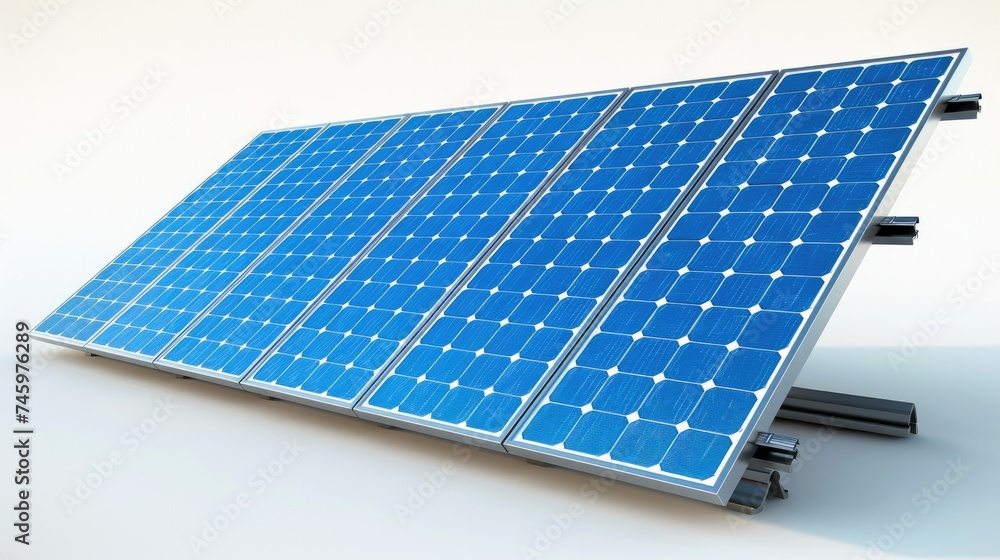 Poster a solar cell isolated on a white background. generative ai.