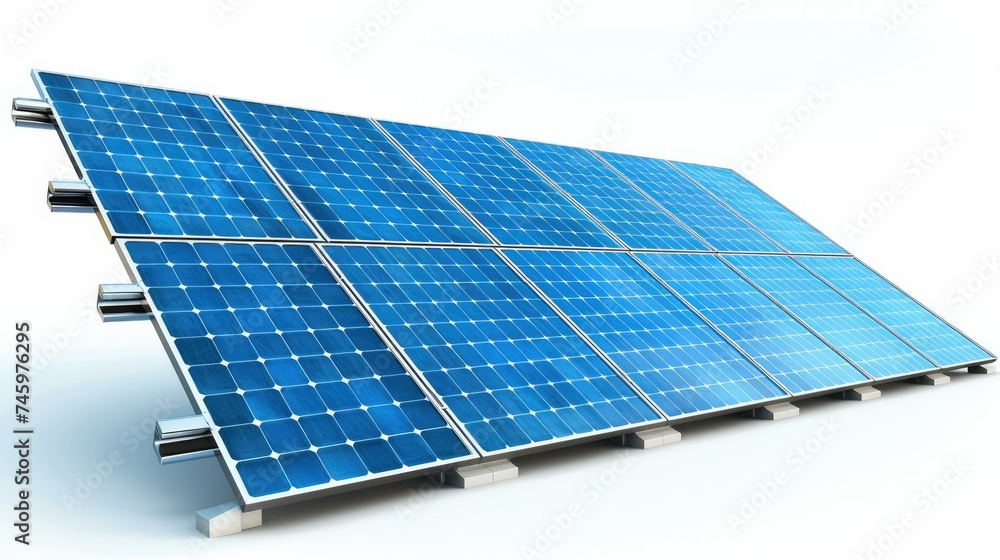Poster a solar cell isolated on a white background. generative ai.