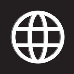 World globe vector icon. Language change mobile app and web site interface element