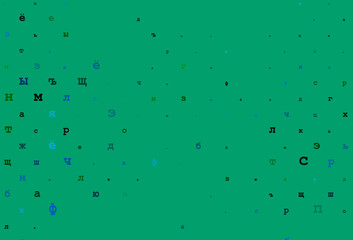 Light red, yellow vector layout with latin alphabet.