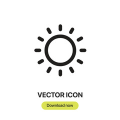 Sun icon vector. Linear-style sign for mobile concept and web design. Sun symbol illustration. Pixel vector graphics - Vector.	
