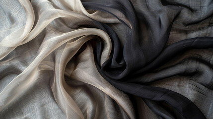 Black and Grey silk background - obrazy, fototapety, plakaty