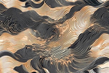 Japanese background with line wave pattern vector. Abstract template with geometric pattern