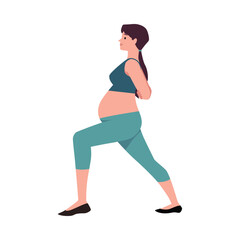 Fototapeta na wymiar Vector illustration of a pregnant woman doing yoga.