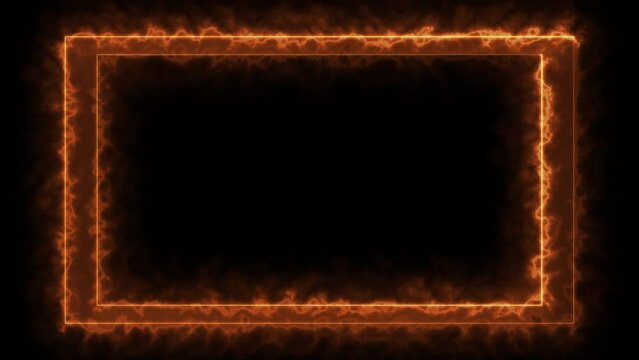 Animated fire fluorescent frame background Colorful laser border display seamless Futuristic lighting effects isolated from black Club VJ Backdrops, Performances, Music Videos in 4K.