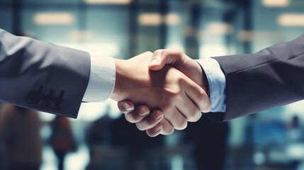 Handshaking in meetings at the energy base to discuss and successfully negotiate 