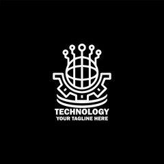 Abstract Initial Logo. White color isolated on Black  Background. Technology  Branding Logos. Flat Vector Logo Design Template Element icon.