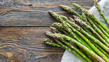 Wild asparagus, copyspace on a side
