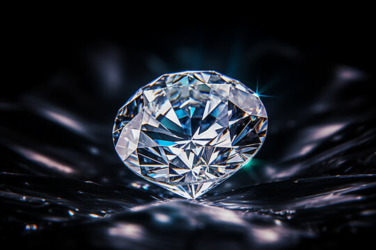 a beautiful diamond, shining diamond, black background
