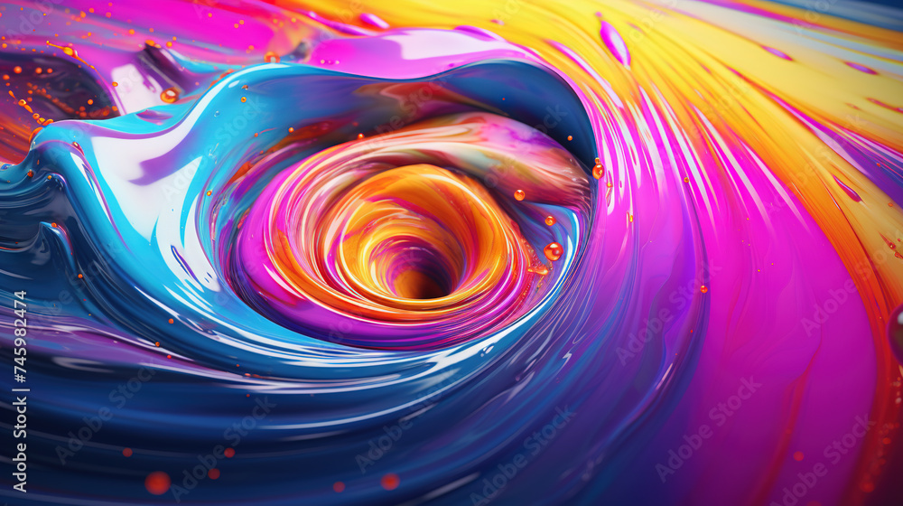 Wall mural Abstract background with swirl of colors twisting in motion in vivid color vortex.