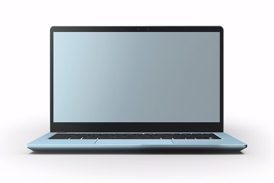 a laptop with a blank screen