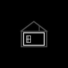 House frame icon isolated on black background