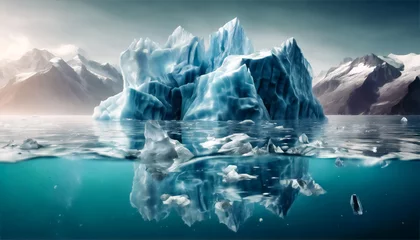 Cercles muraux Antarctique Sotto la Superficie- Ghiacciaio in Fondo al Mare, Acqua Cristallina
