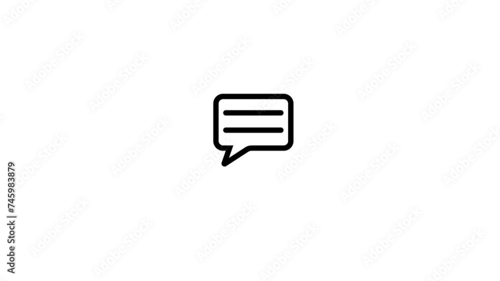 Poster speech bubble on white background animated icon