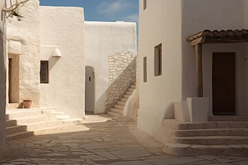 a white buildings with stairs
