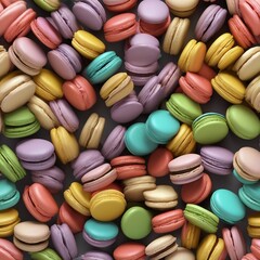 Fototapeta na wymiar 3D model of colorful macarons