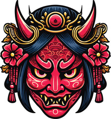 Fototapeta premium Geisha Mask Illustration 