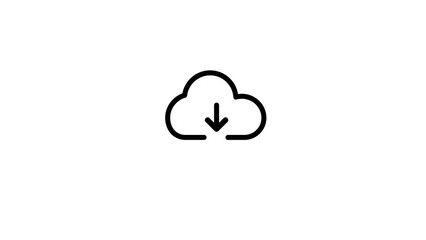 Animated by cloud download icon animation concept file
