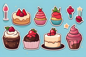 Delicious Cake Dessert. Generative AI