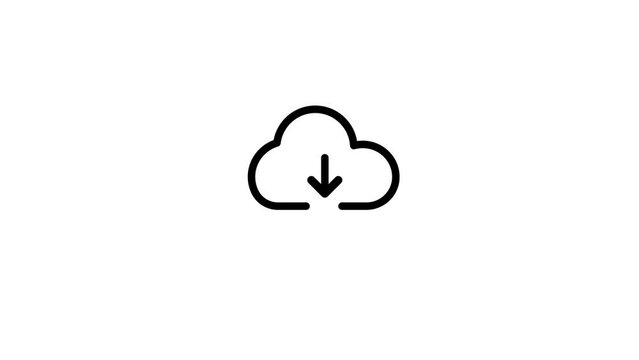 Animated by cloud download icon animation concept file