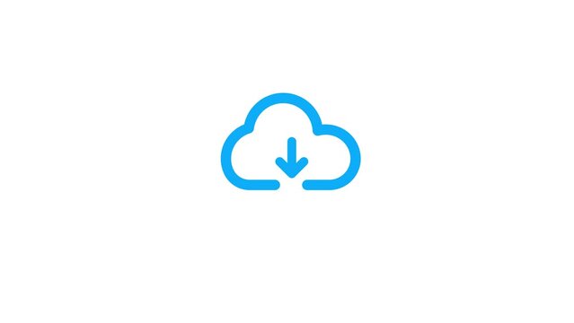 Animated by cloud download icon animation concept file