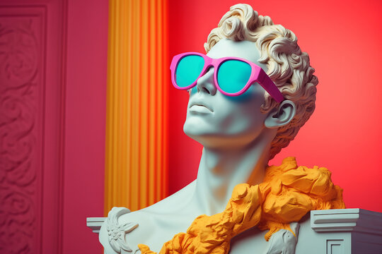 Generative AI picture Abstract modern art sculpture futuristic stylish design - Powered by Adobe