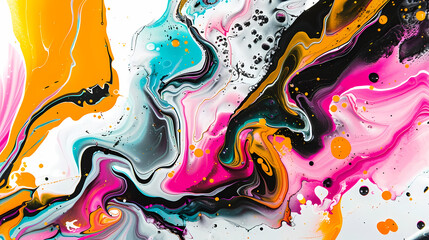 Vivid Swirls of Color in Abstract Fluid Art. abstract background